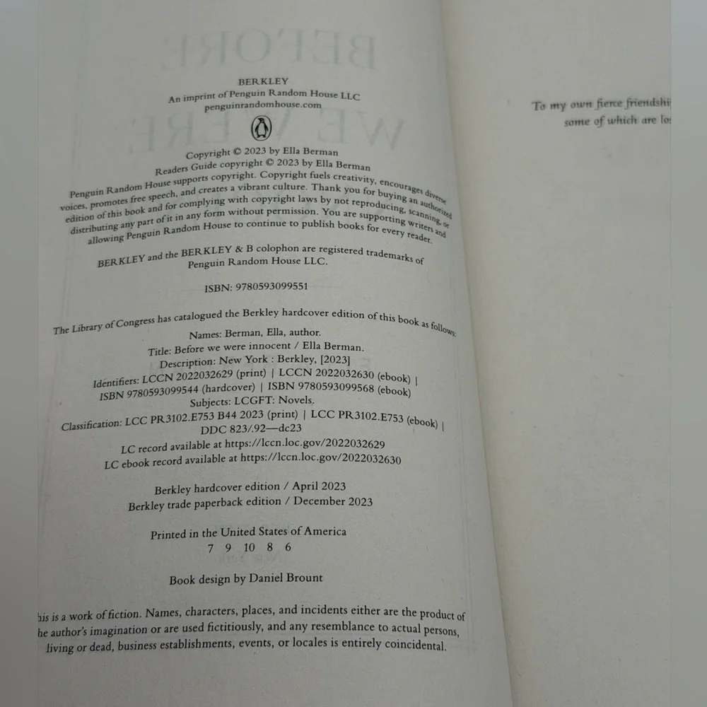 Before We Were Innocent: A Novel by Ella Berman (Paperback Book, 2023)